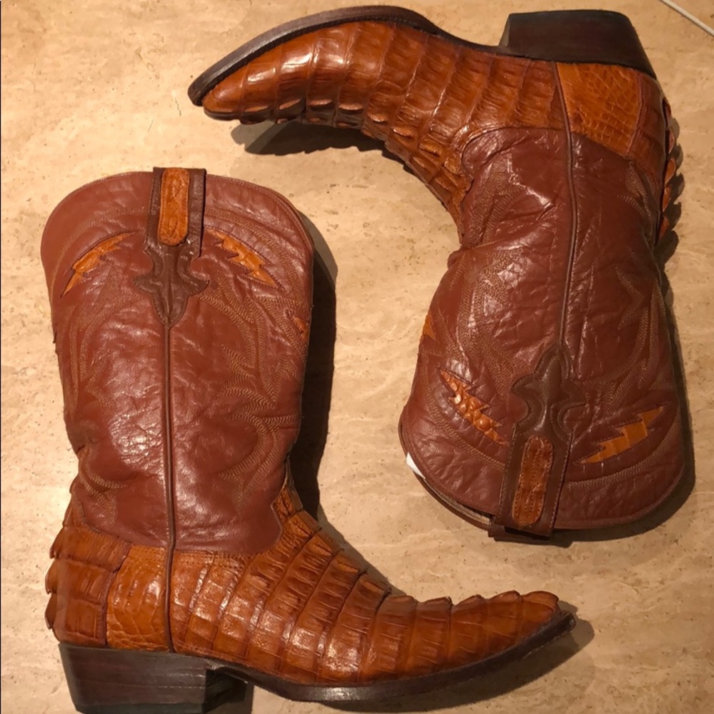 Authentic alligator western boots